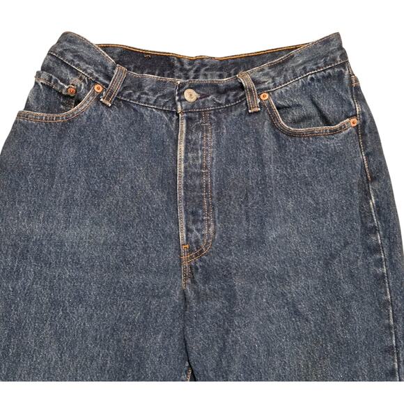Vtg Levis 501 Jeans Button Fly USA 90s Blue Straight Juniors 13 29x30.5 Actual - Picture 7 of 16
